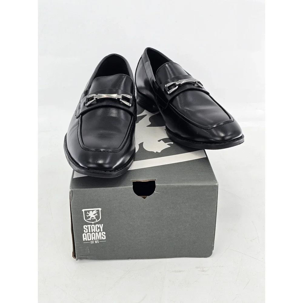 Stacy Adams Kaylor Loafers Boys Size 6M Black Slip On Bit Dress Shoes -Excellent
